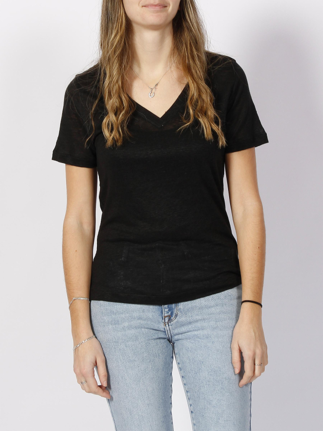 T-shirt en lin noir femme - Calvin Klein