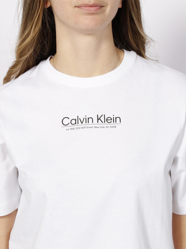 T-shirt coordinates logo blanc femme - Calvin Klein