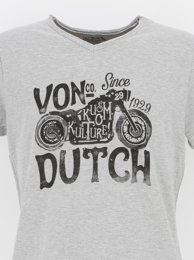 T-shirt tee motar gris homme - Von Dutch