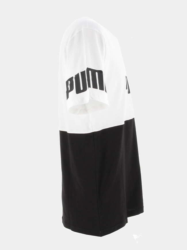 T-shirt colorblock bicolore blanc noir homme - Puma