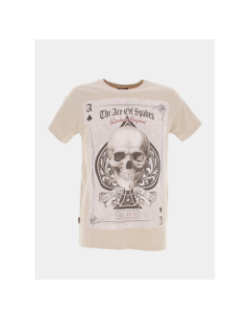 T-shirt ace of spade squelette beige homme - Deeluxe