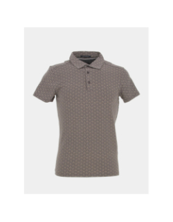 Polo stretch bona caviar beige/noir homme - Sun Valley