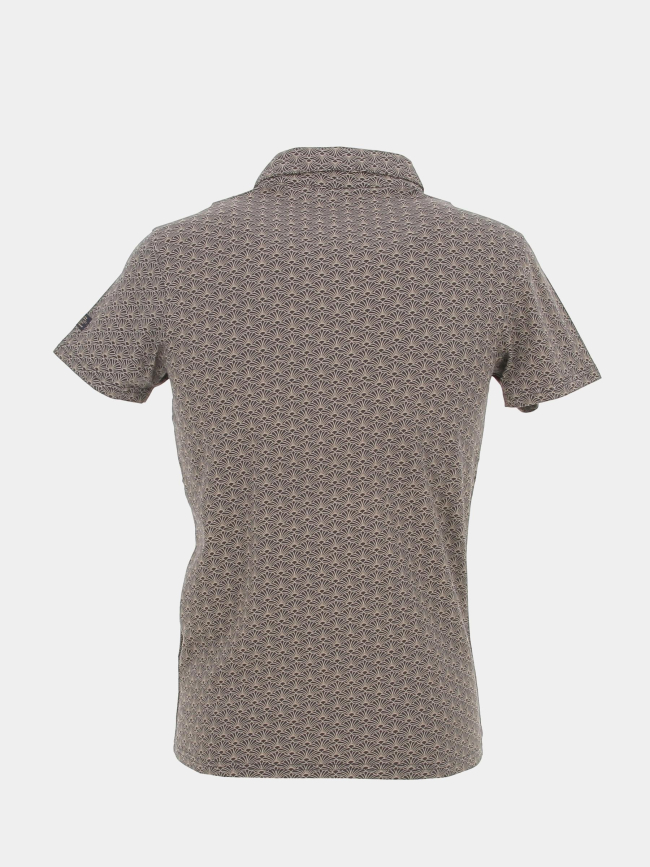 Polo stretch bona caviar beige/noir homme - Sun Valley