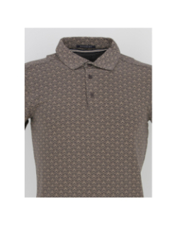 Polo stretch bona caviar beige/noir homme - Sun Valley