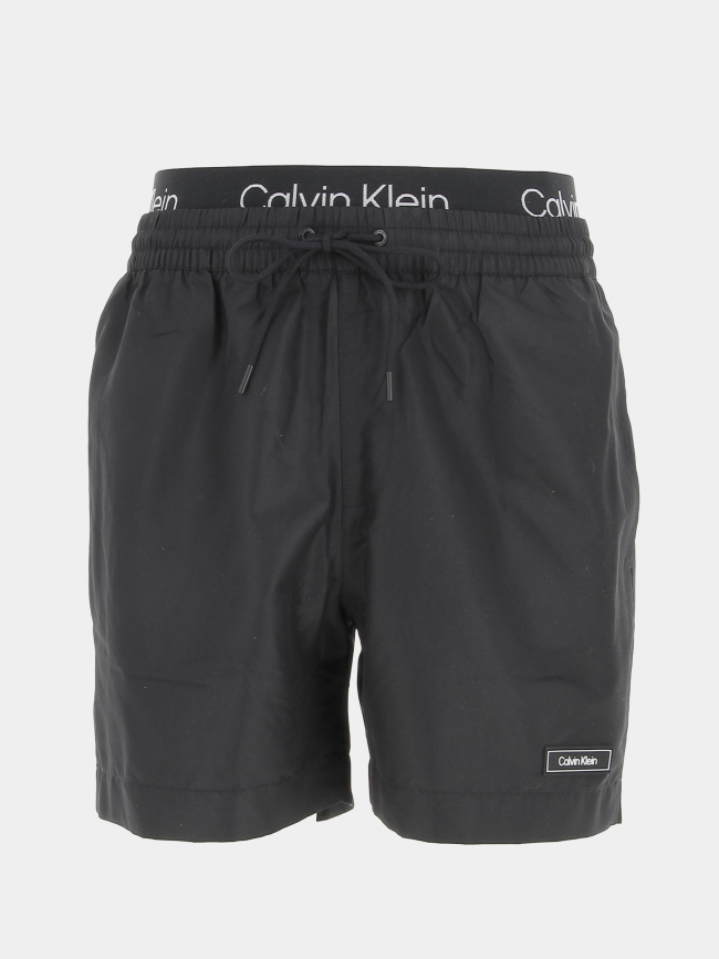 Short de bain medium double noir homme - Calvin Klein