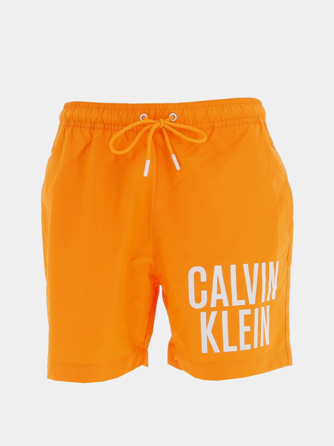 Short de bain medium drawstring orange homme - Calvin Klein