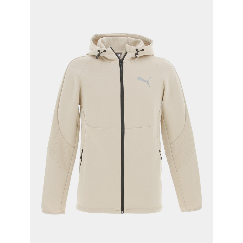 Sweat zippé à capuche evostripe beige homme - Puma