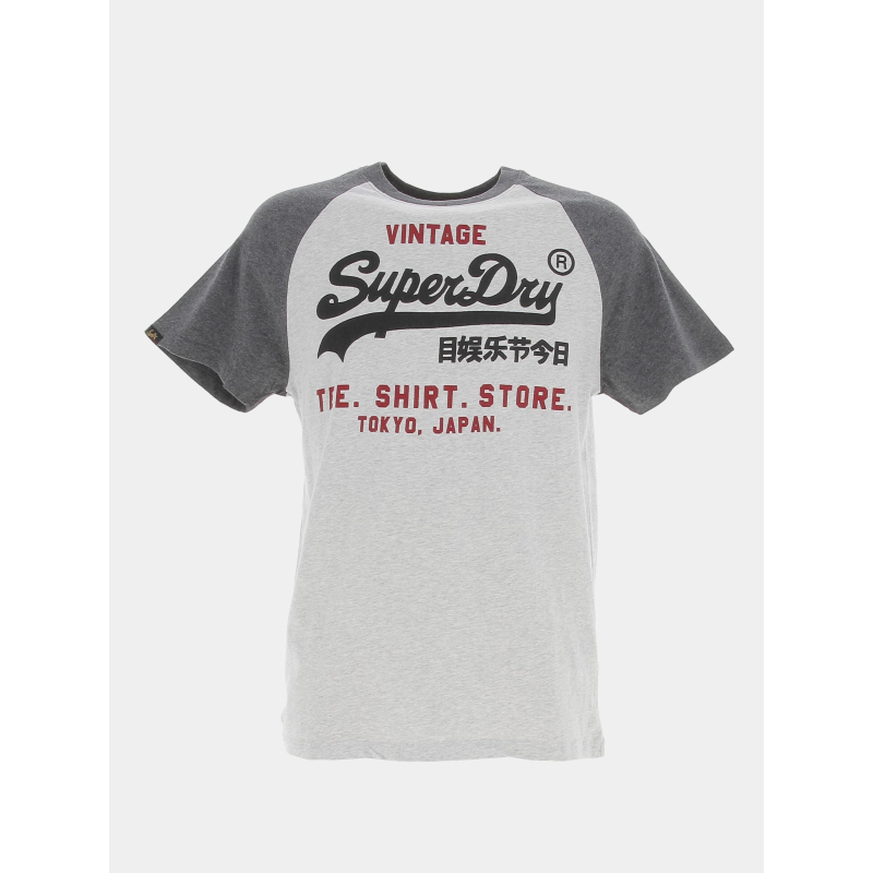 T-shirt vintage heritage gris homme - Superdry