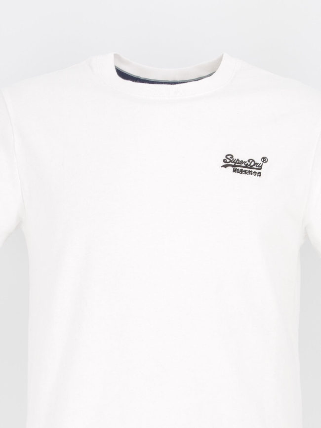 T-shirt vintage logo brodé blanc homme - Superdry