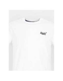 T-shirt vintage logo brodé blanc homme - Superdry