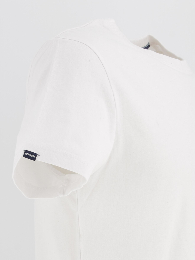 T-shirt vintage logo brodé blanc homme - Superdry