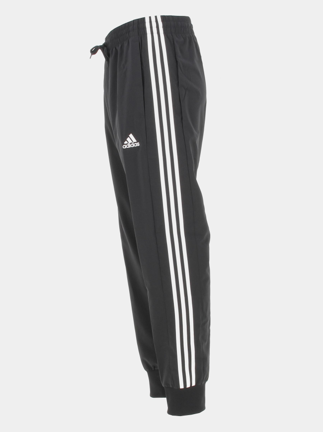 Jogging fin 3 stripes noir homme - Adidas