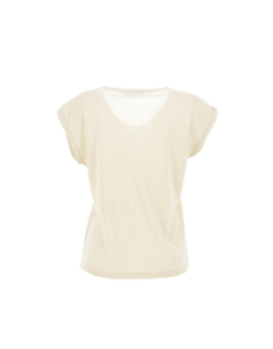 T-shirt à paillettes silvery beige doré femme - Only