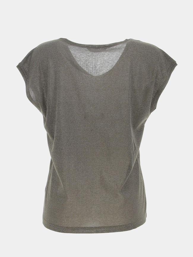 T-shirt silvery paillettes kaki femme - Only