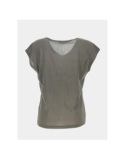 T-shirt silvery paillettes kaki femme - Only
