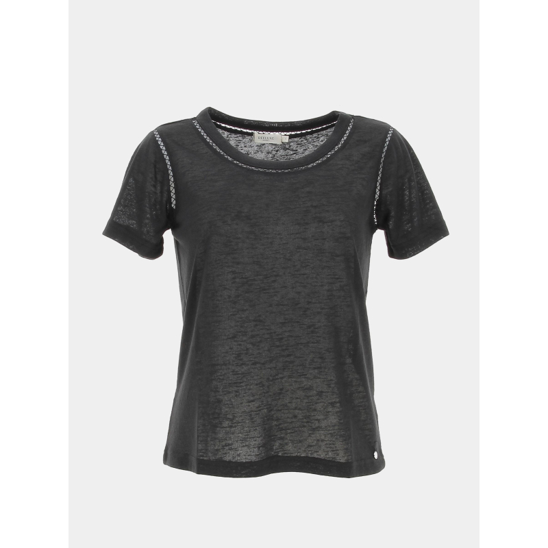 T-shirt colyne noir femme - Deeluxe