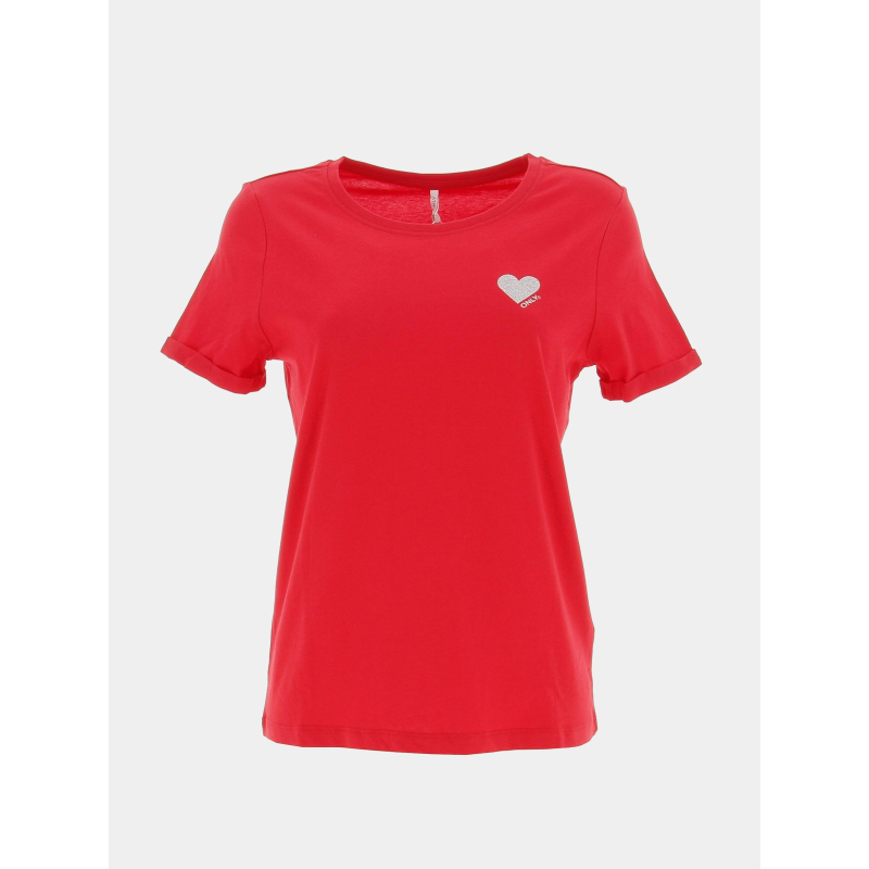 T-shirt kita life coeur rouge femme - Only