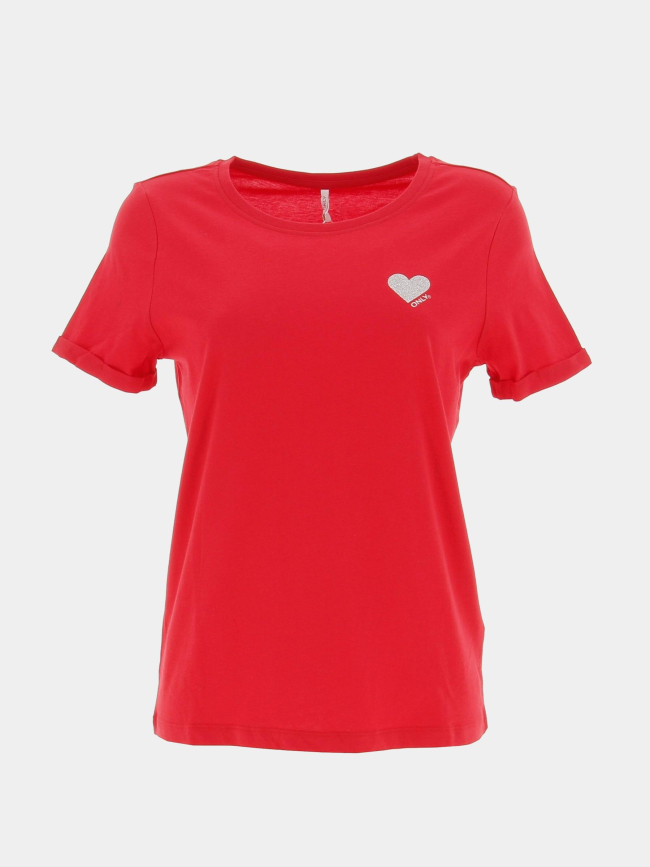 T-shirt kita life coeur rouge femme - Only