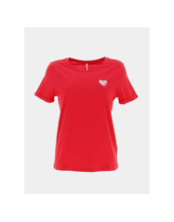 T-shirt kita life coeur rouge femme - Only