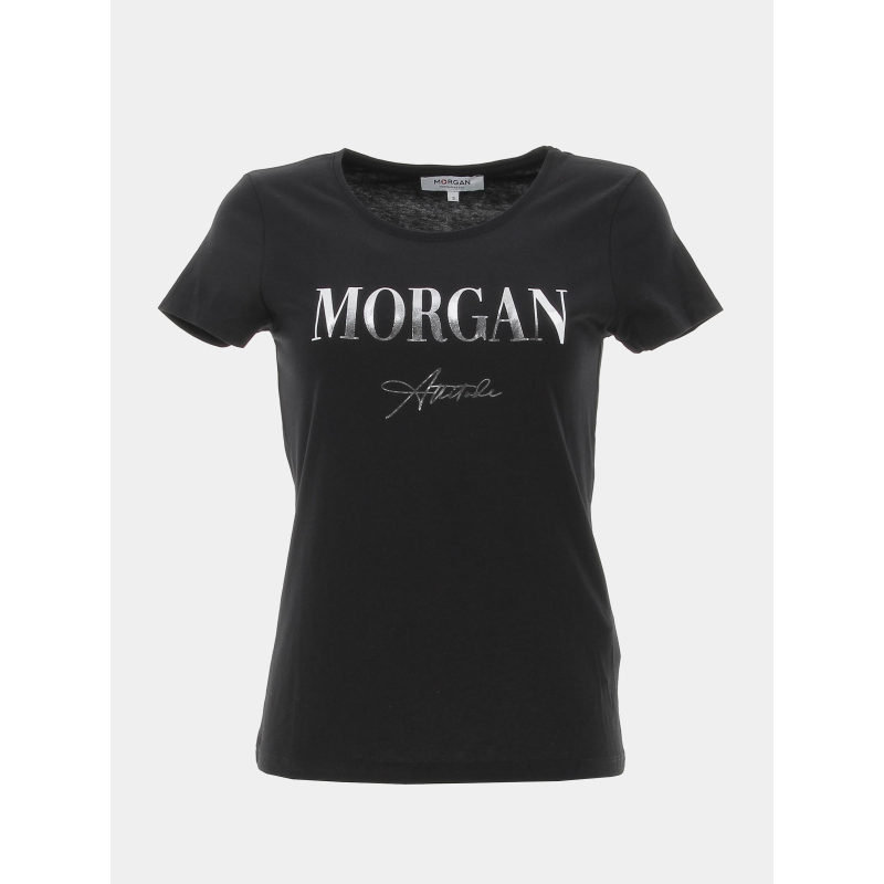 T-shirt attitude datti noir argent femme - Morgan