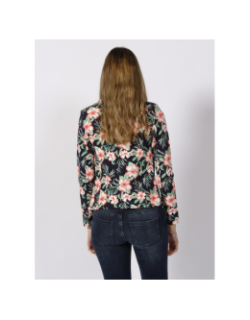 Veste blazer à fleurs pop trash noir femme - Only
