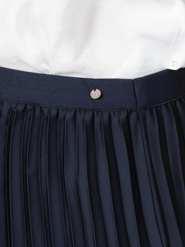 jupe courte plissée bleu marine