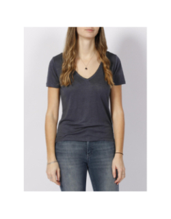 T-shirt col v pertel bleu marine femme - Sun Valley