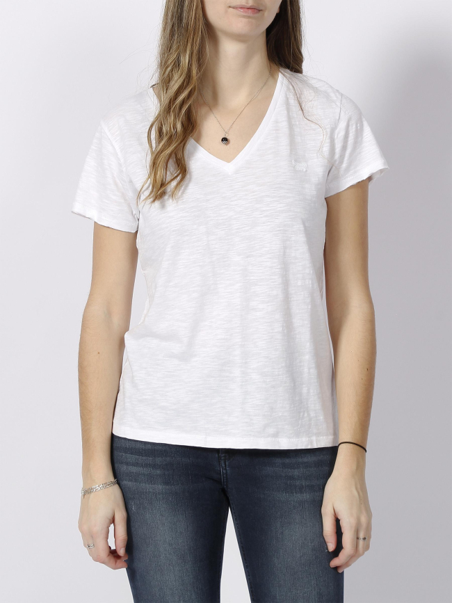 T-shirt studios logo brodé blanc femme - Superdry
