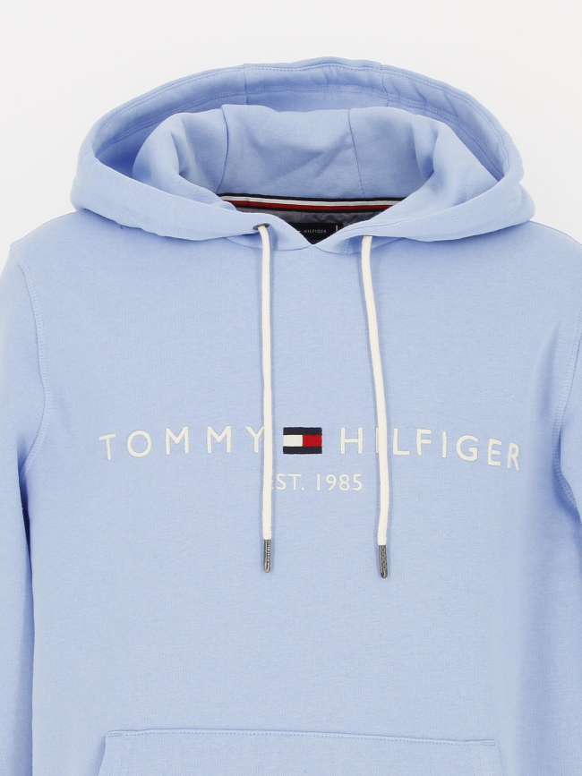 Sweat à capuche logo bleu clair homme - Tommy Hilfiger