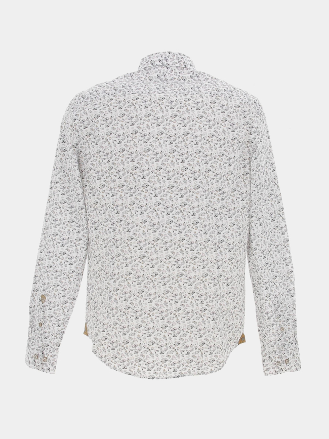 Chemise à fleurs kelyan blanc homme - Izac