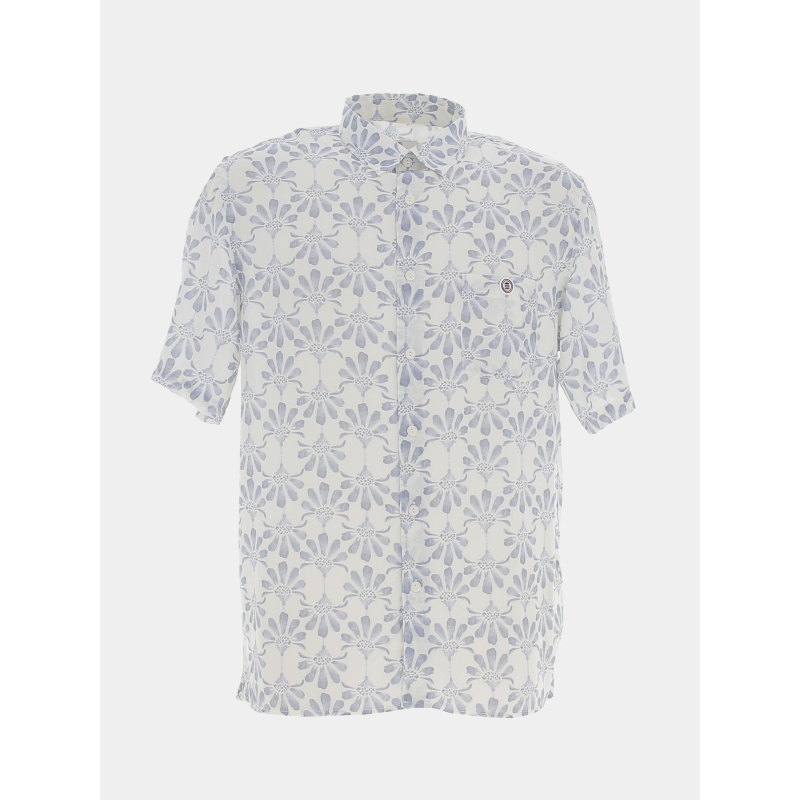 Chemise à fleurs manches courtes bleu homme - Serge Blanco