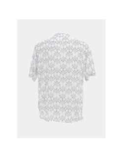 Chemise à fleurs manches courtes bleu homme - Serge Blanco