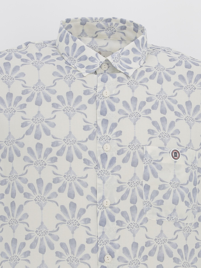 Chemise à fleurs manches courtes bleu homme - Serge Blanco