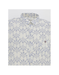 Chemise à fleurs manches courtes bleu homme - Serge Blanco