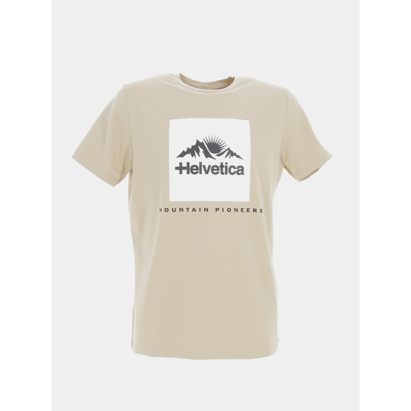 T-shirt azul beige homme - Helvetica