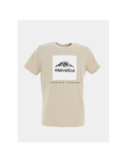 T-shirt azul beige homme - Helvetica