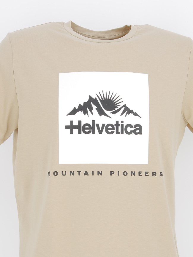 T-shirt azul beige homme - Helvetica