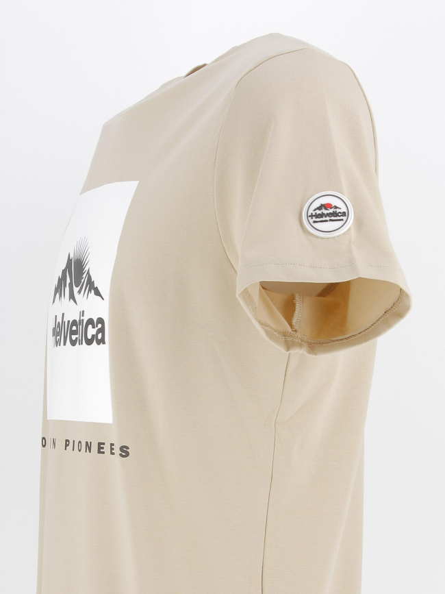 T-shirt azul beige homme - Helvetica