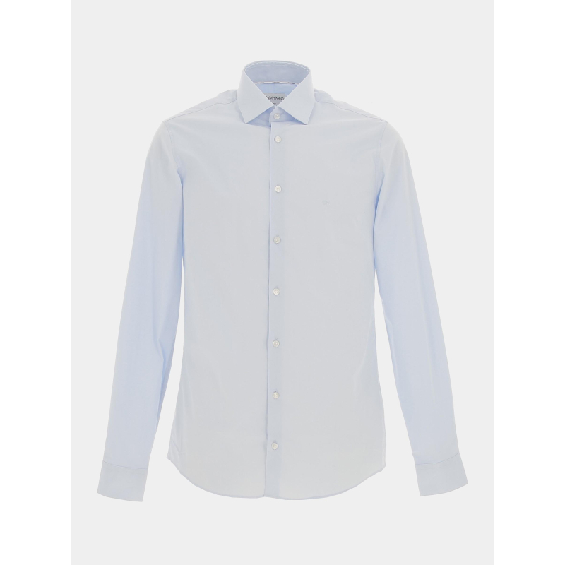 Chemise poplin stretch slim bleu homme - Calvin Klein