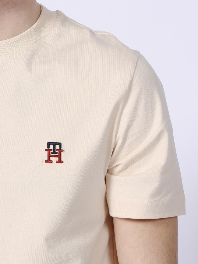 T-shirt petit logo beige homme - Tommy Hilfiger