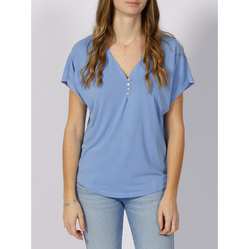 T-shirt basique free life bleu femme - Only