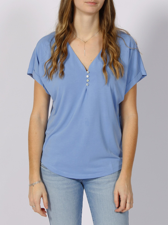 T-shirt basique free life bleu femme - Only