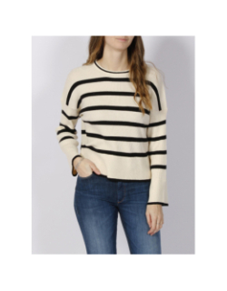 Pull rayé libi blanc noir femme - Only