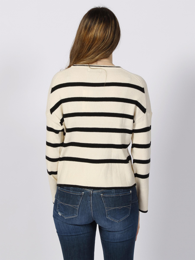 Pull rayé libi blanc noir femme - Only
