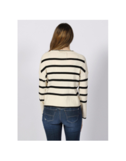Pull rayé libi blanc noir femme - Only