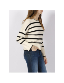 Pull rayé libi blanc noir femme - Only