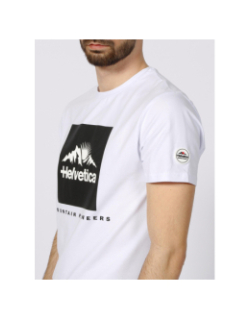 T-shirt azul blanc homme - Helvetica