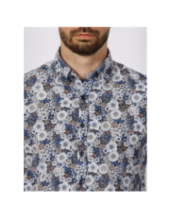 Chemise à fleurs khalys bleu marine homme - Izac