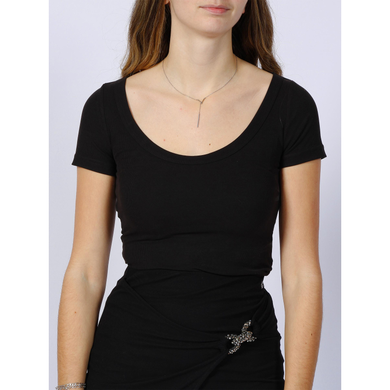 T-shirt cheryl jewel dos ouvert noir femme - Guess