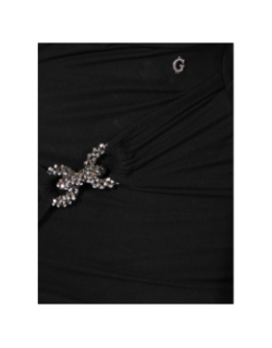 Jupe droite fendue dalal jewel noir femme - Guess
